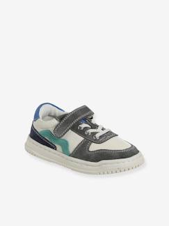Basket enfant garçon cuir à scratchs et lacets élastiqués  - vertbaudet enfant