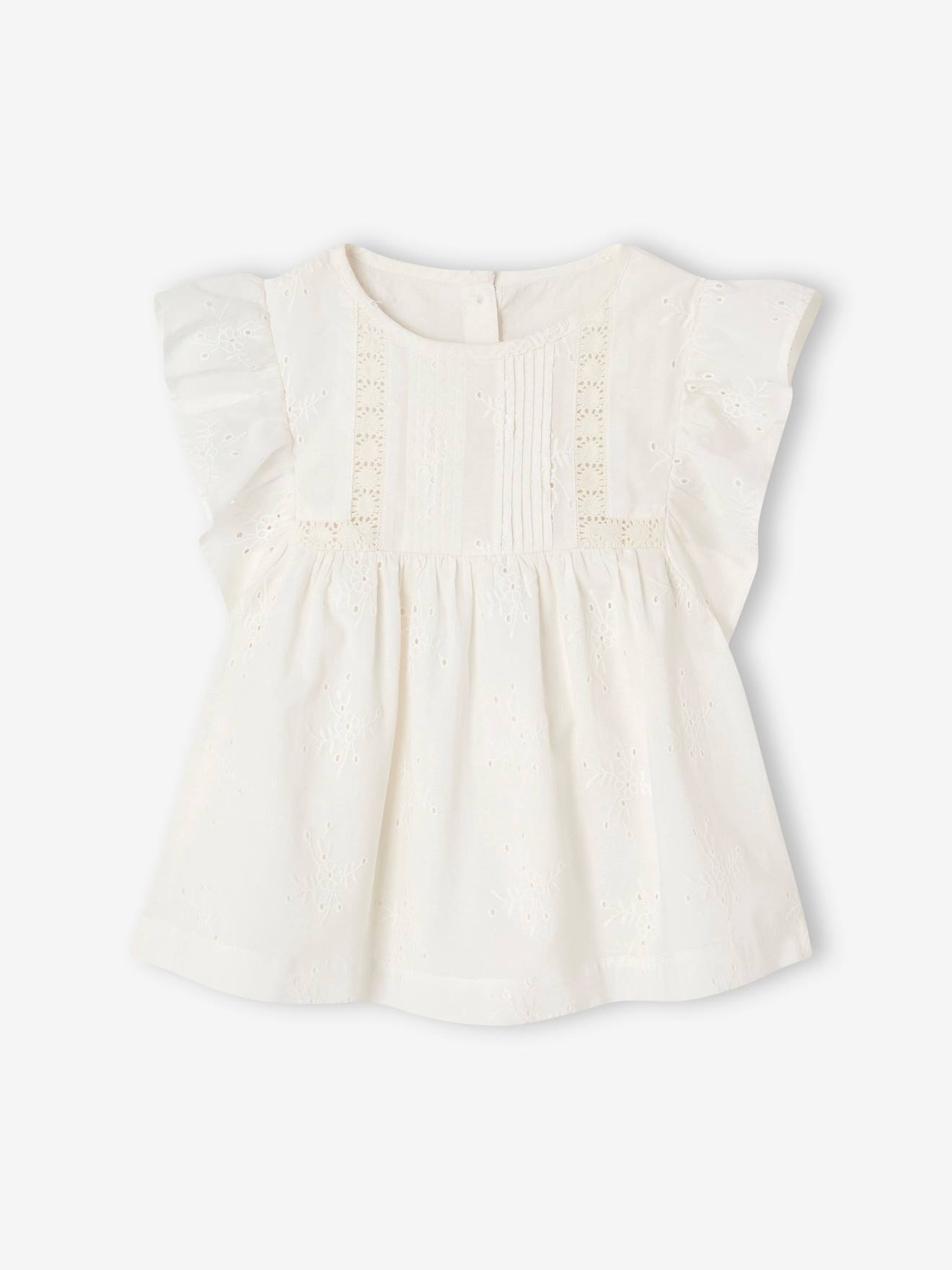 Vertbaudet Nette Kanten Blouse Voor Meisjes Wit