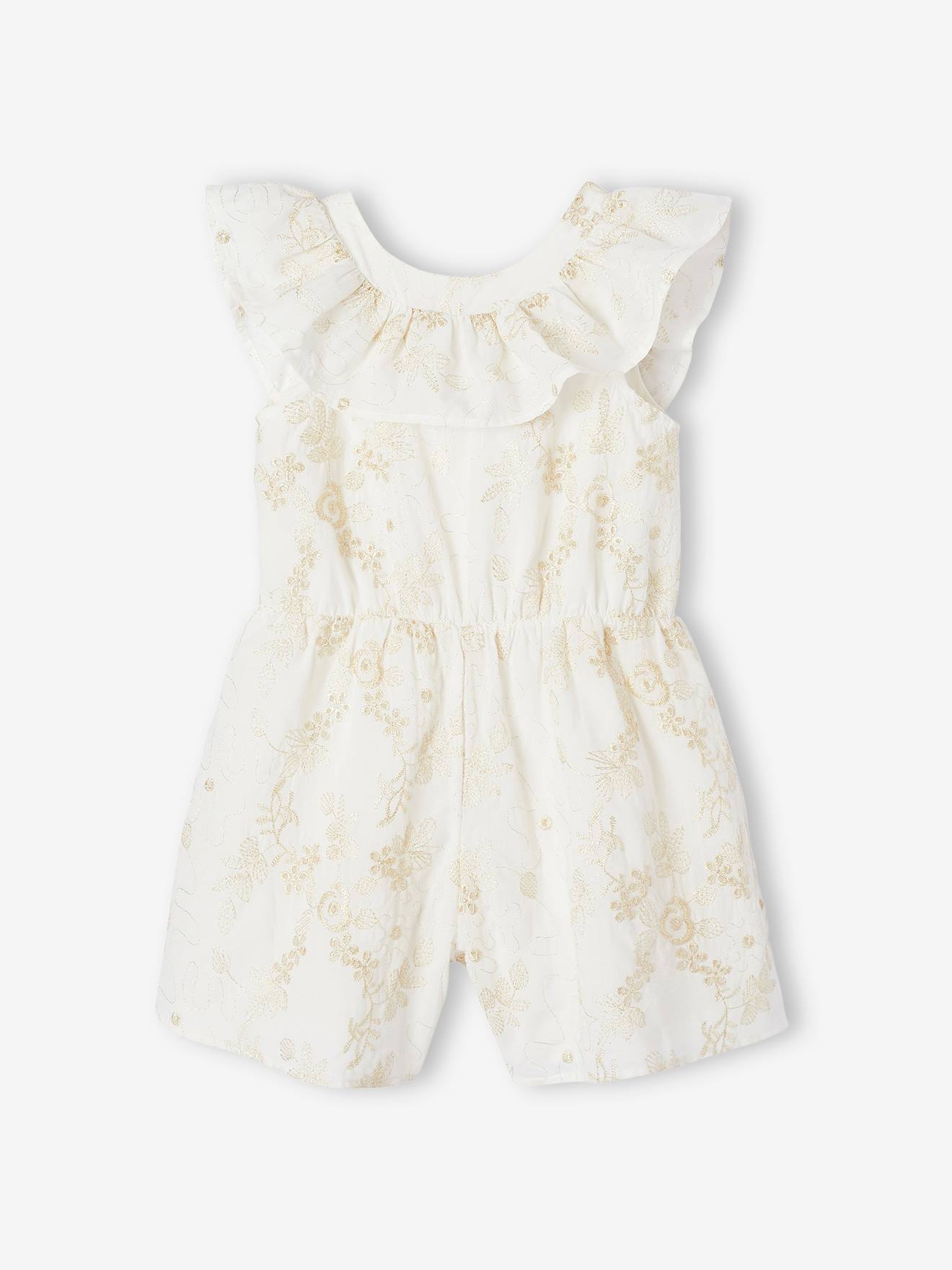 Vertbaudet Jurk Met Borduursel En Bloemen Wit