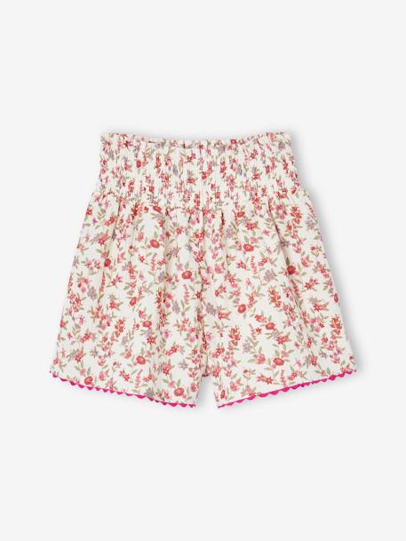 Fille-Short-Short en gaze de coton imprimé fleurs fille