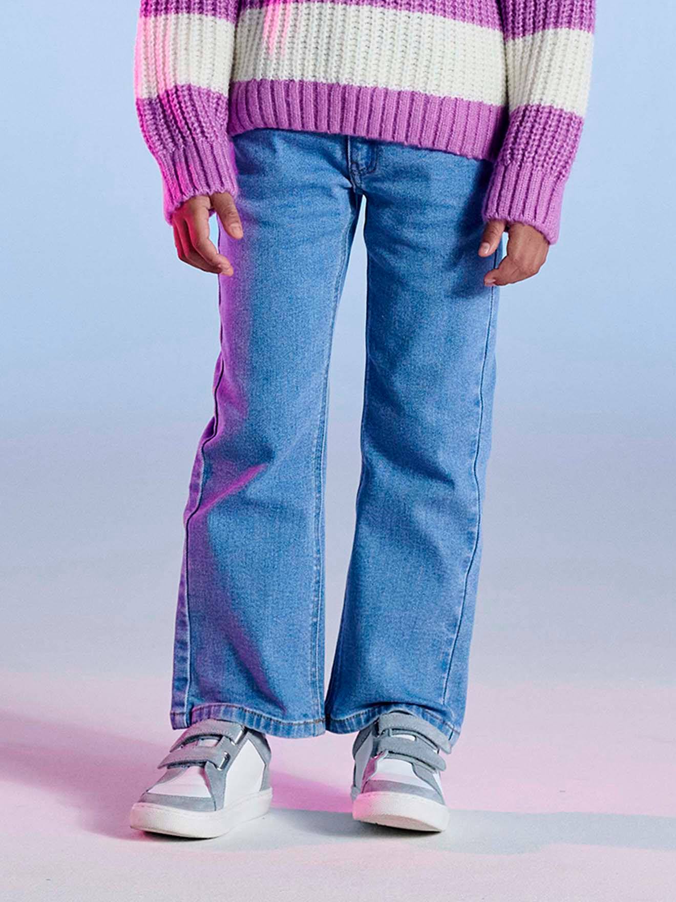 Vertbaudet Uitlopende Meisjesjeans Middenblauw