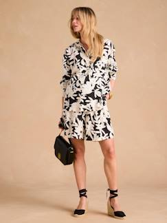 Vêtements de grossesse-Allaitement-Ensemble grossesse chemise + short imprimé ENVIE DE FRAISE