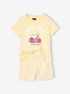 -Mädchen Sommer-Schlafanzug PEANUTS SNOOPY mit Blumen