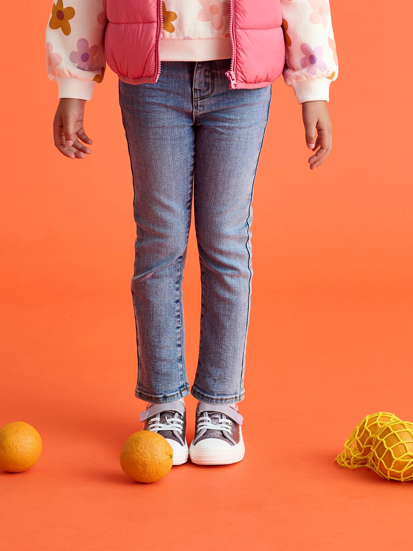 Vertbaudet Slim Meisjesjeans Smal Middenblauw