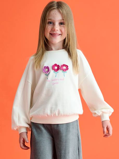 Fille-Pull, gilet, sweat-Sweat-Sweat fille motif fantaisie 