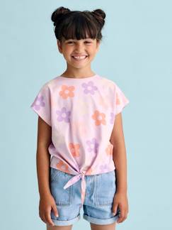 T-shirt fille imprimé noeud fantaisie manches courtes  - vertbaudet enfant