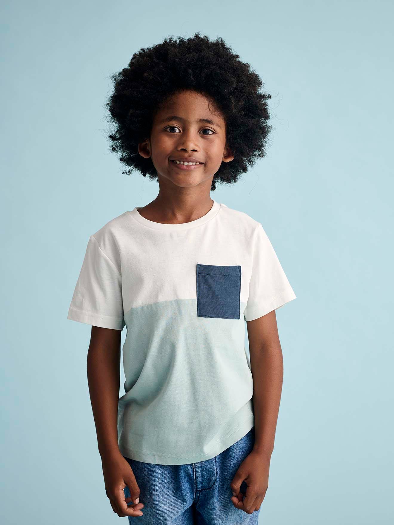 Vertbaudet Colorblock Jongensshirt Met Korte Mouwen Mintgroen
