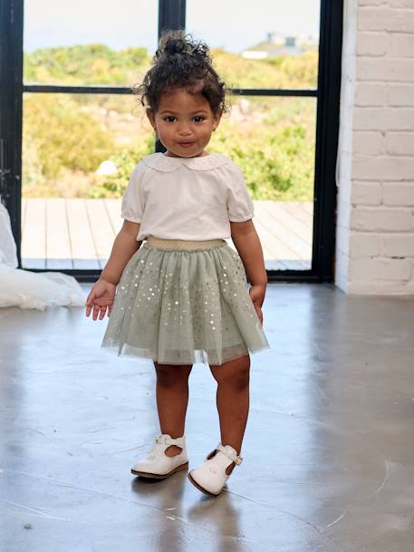 Bébé-Ensemble bébé fille cérémonie T-shirt et jupon en tulle 