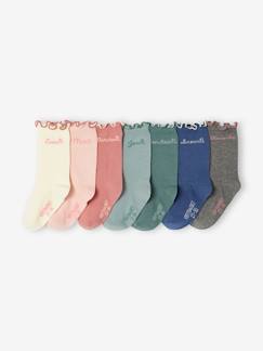 Fille-Sous-vêtement-Chaussettes-Lot de 7 paires de chaussettes fille semainier