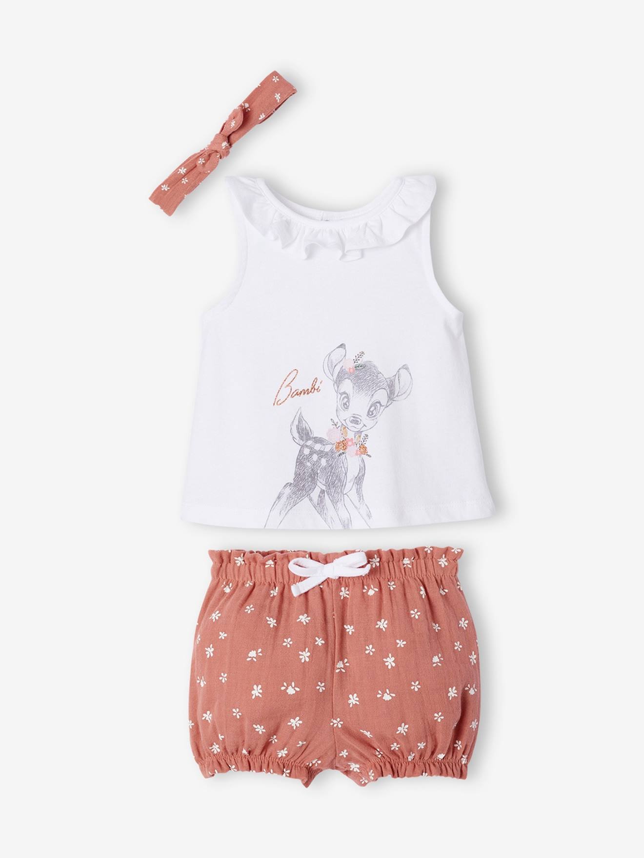 Disney Animals Disney® Bambi 3-delige Set Voor Baby's T-shirt + Broekje + Hoofdband Rozen