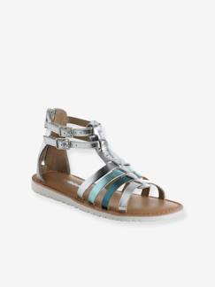 Chaussures-Chaussures fille 23-38-Sandales multi-brides esprit spartiates cuir enfant