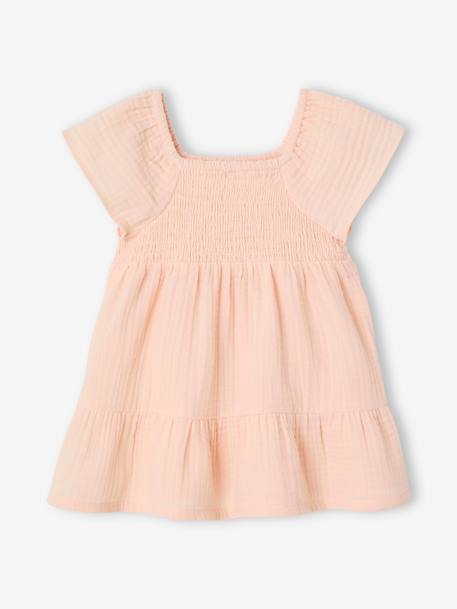 Bébé-Robe bébé smockée en gaze de coton