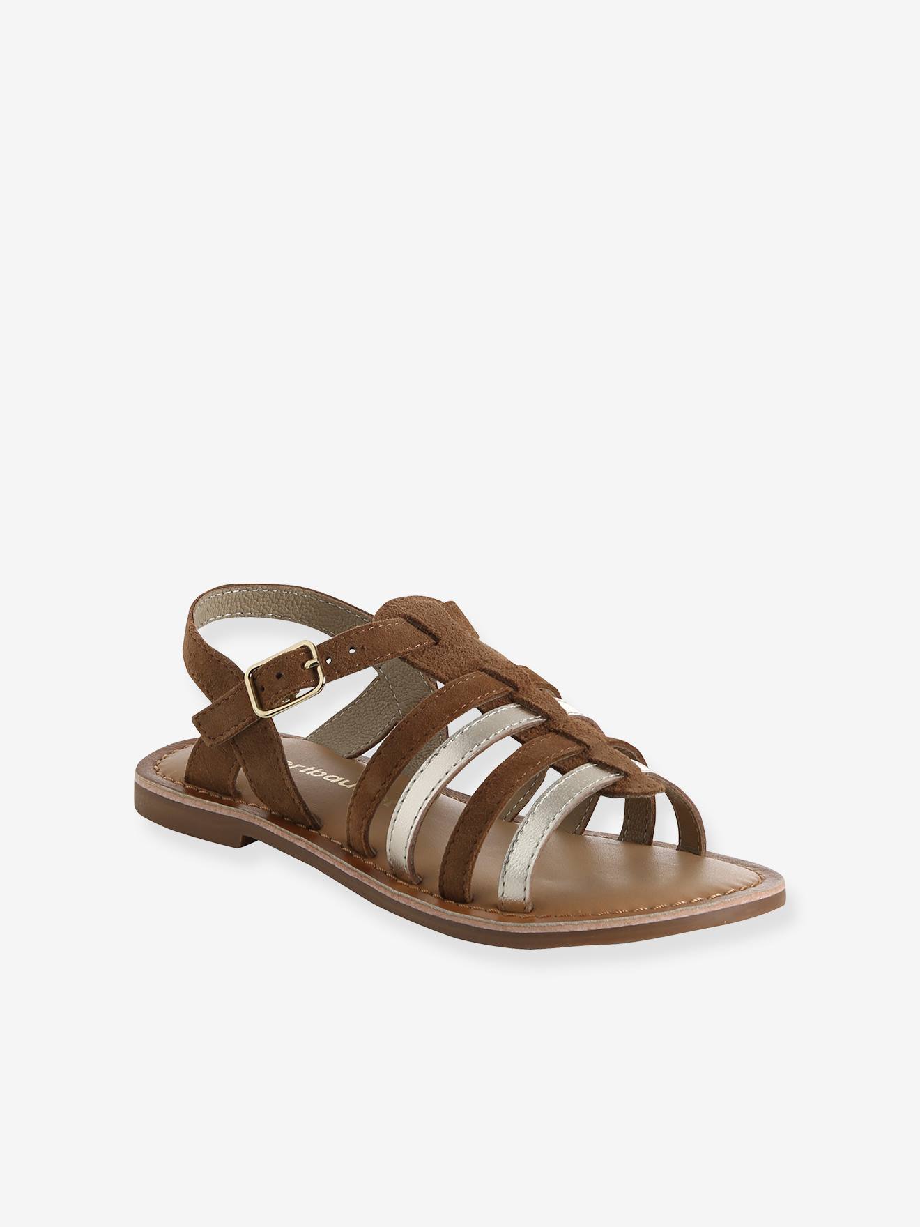 Vertbaudet Leren Sandalen Met Gespen Voor Meisjes Karamel