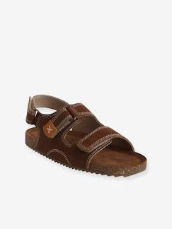 Chaussures-Chaussures garçon 23-38-Sandales scratchées cuir enfant