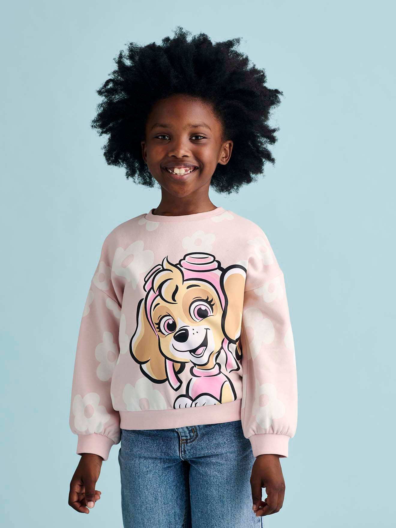 Mädchen Sweatshirt Paw Patrol Mit Blumen Und Stella Roze (poederkleur)
