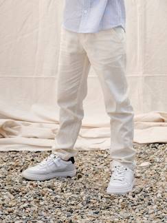 Garçon-Pantalon-Pantalon chino garçon en coton/lin