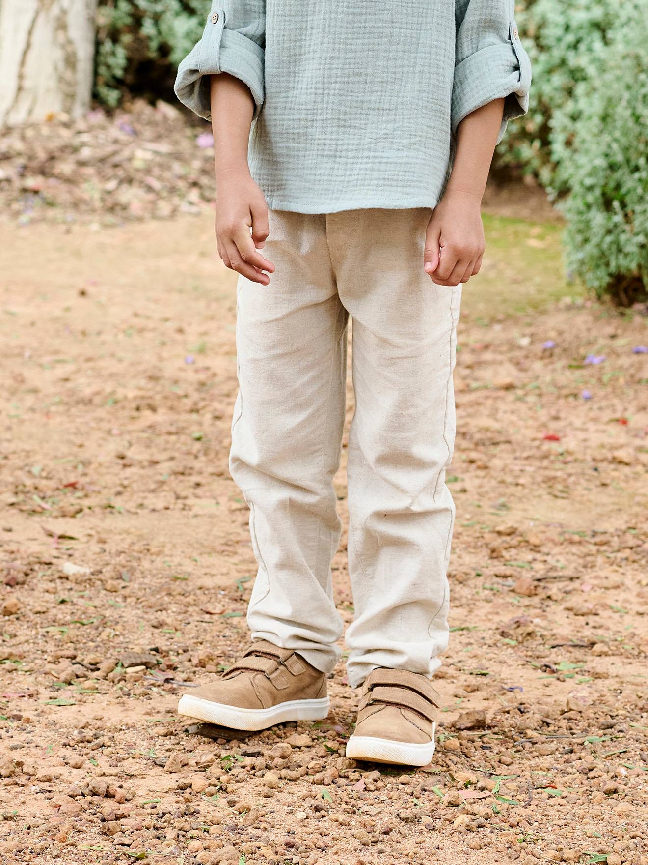 Vertbaudet Lichte Jongensbroek Katoen/linnen Gemêleerd Beige