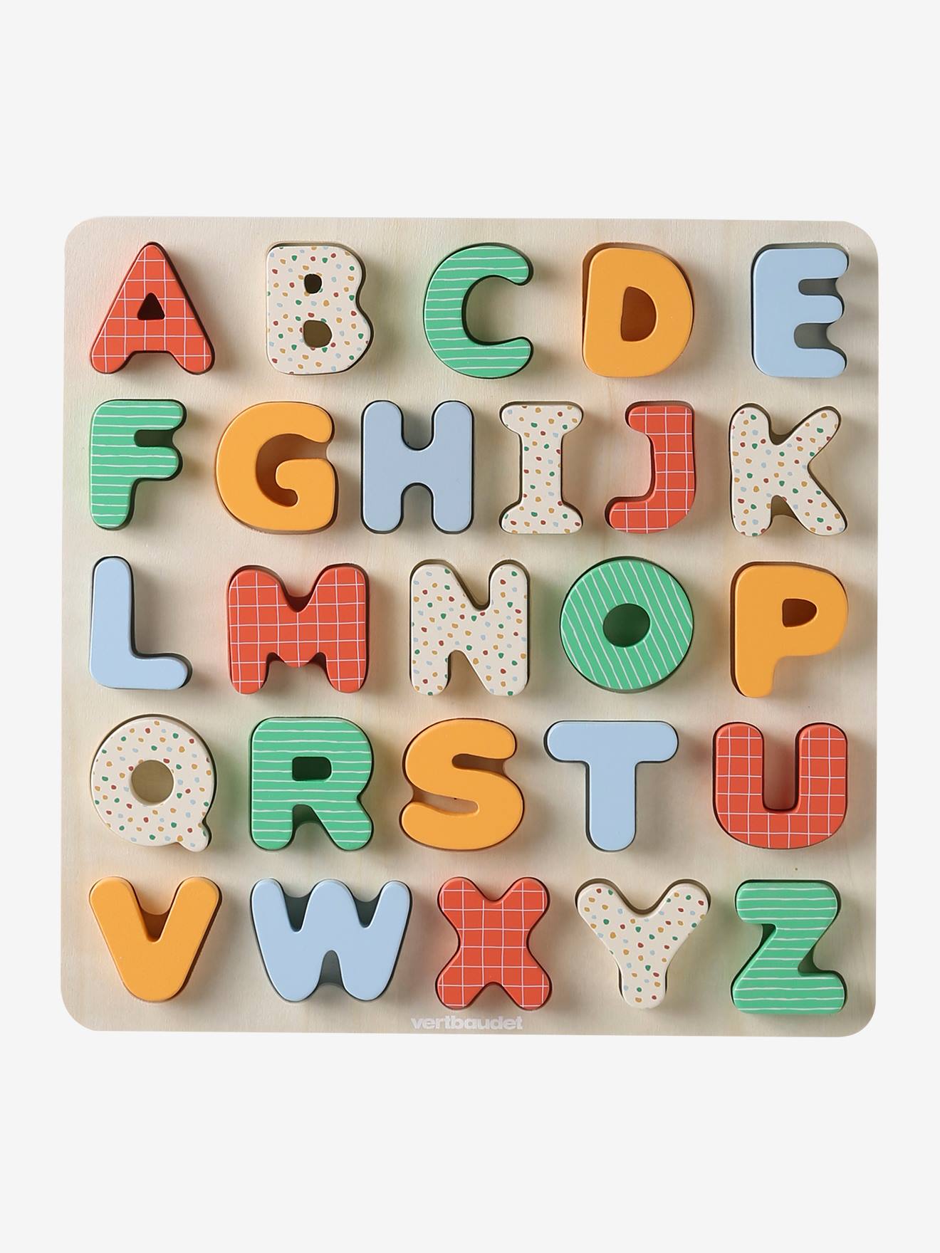 Vertbaudet Puzzelletters Om In Te Bedden In Hout Rood