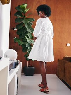 Vêtements de grossesse-Allaitement-Robe courte broderie anglaise grossesse et allaitement