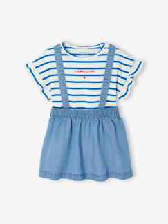Baby-Rok, jurk-T-shirt + rok met bretels babyset