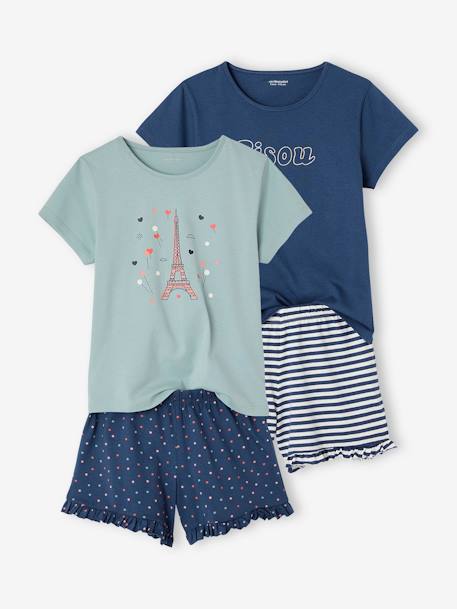 Fille-Lot de 2 pyjashorts fille