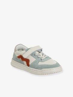 Basket enfant garçon cuir à scratchs et lacets élastiqués  - vertbaudet enfant