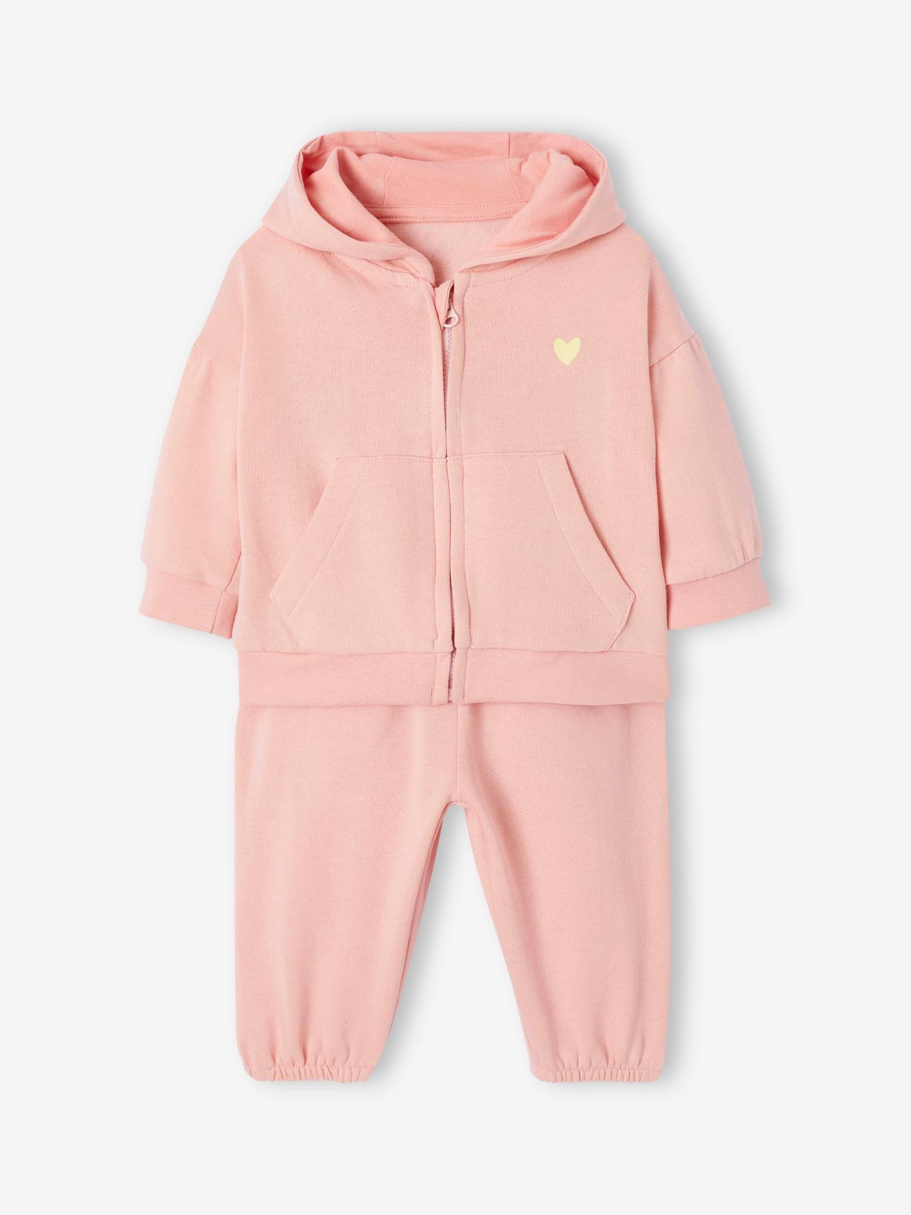 Vertbaudet Sportpak Met Capuchon En Rits + Jogging Voor Baby Lichtroze