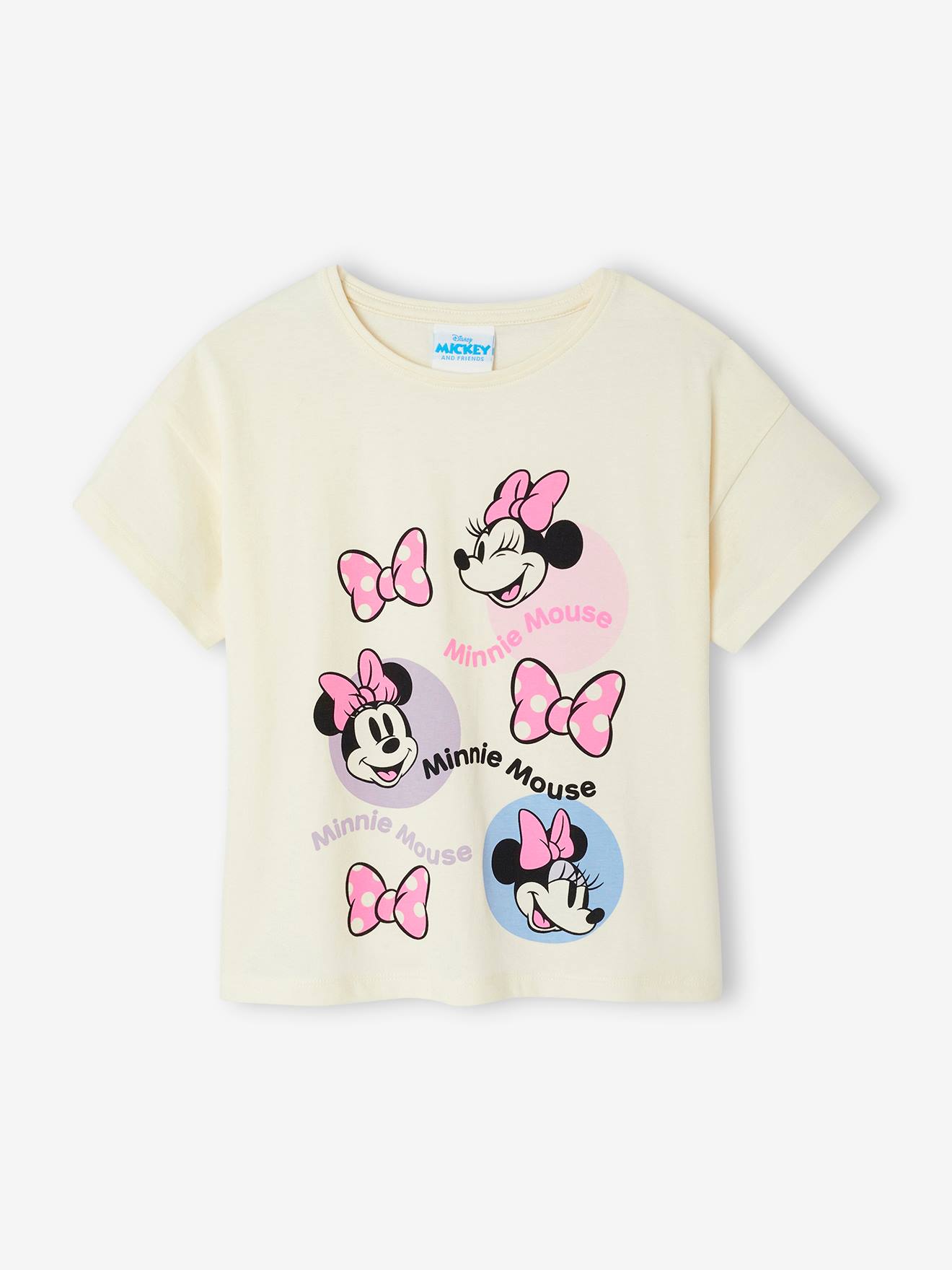 T-shirt Disney® Minnie Gekleurde Bubbels Ecru