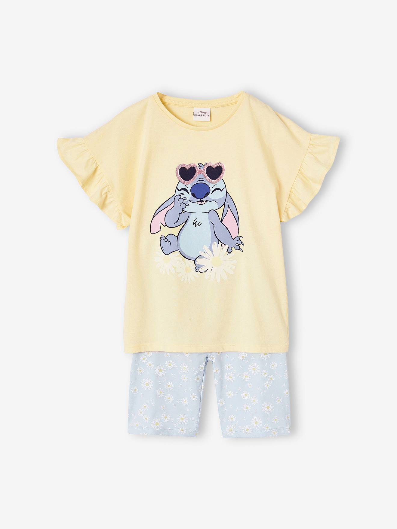 Lilo & Stitch Disney® Stitch Set Met T-shirt + Fietsbroek Pastelgeel