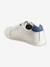 Leren sneakers met elastiek jongen Donkerblauw+Grijs bedrukt+Wit - vertbaudet enfant 