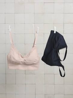 Vêtements de grossesse-Lingerie-Soutien-gorge-Lot de 2 brassières grossesse et allaitement sans coutures dentelle