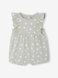 Bébé-Salopette, combinaison-Combishort bébé Basics manches volantées