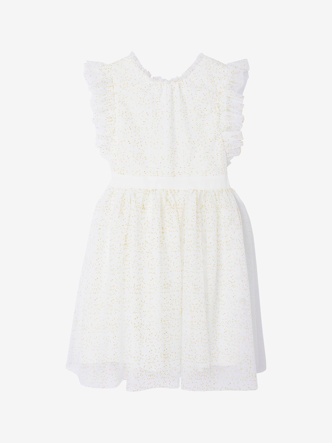 Vertbaudet Tulle-jurk Voor Meisjes Wit