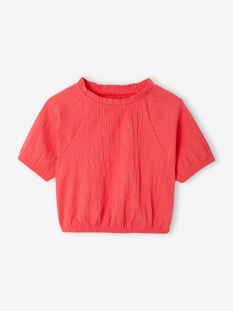 Fille-T-shirt, sous-pull-Tee-shirt blouse forme crop fille