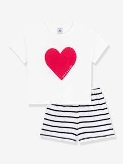 -Pyjamashort voor kinderen met hartjesprint PETIT BATEAU