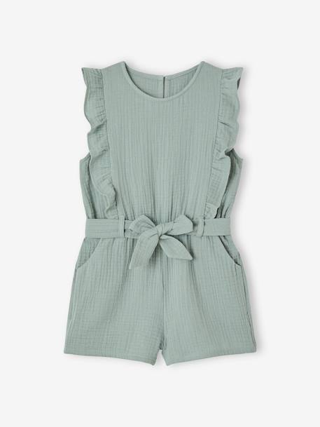 Fille-Combishort à volants en gaze de coton fille