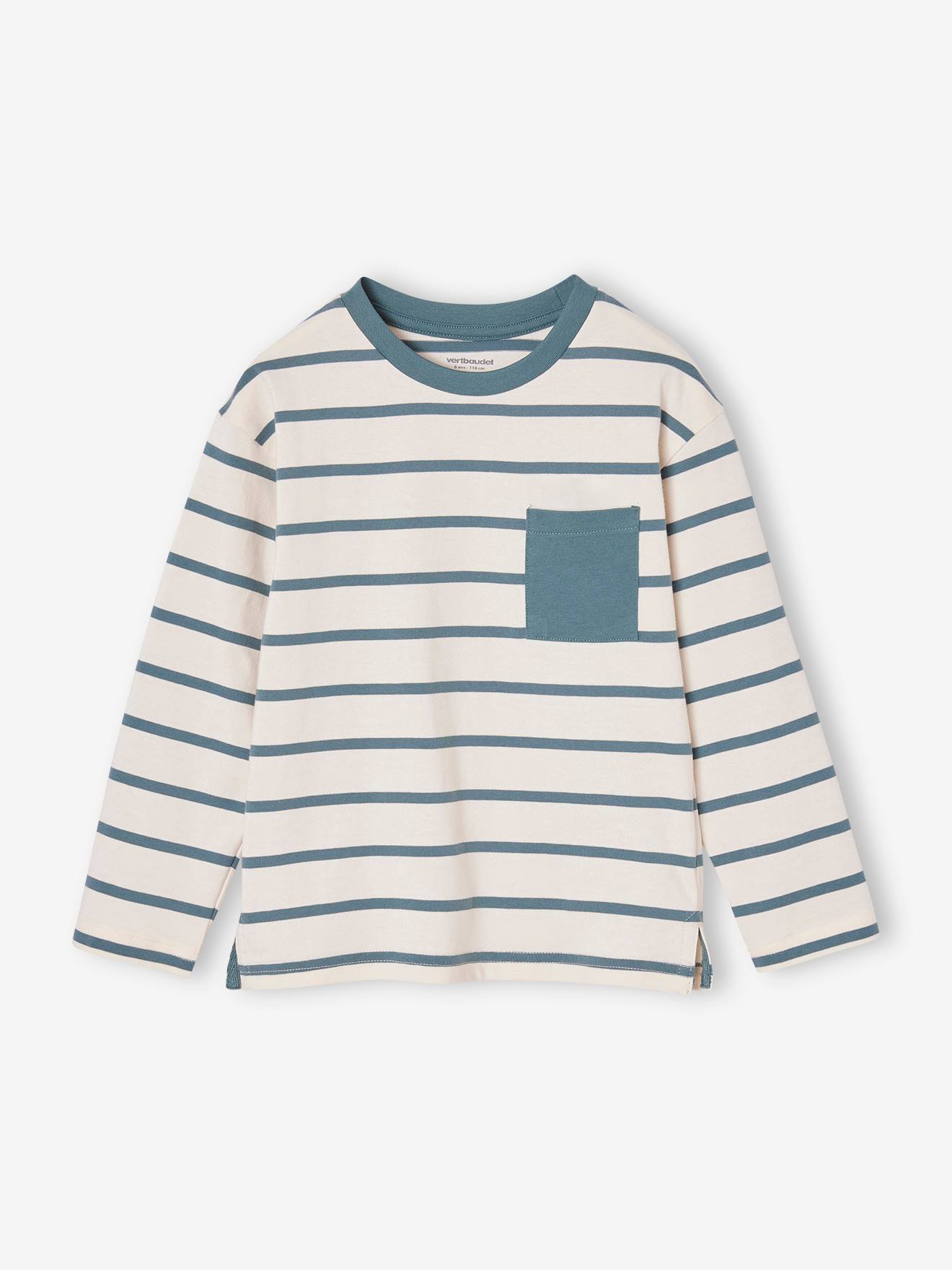 Vertbaudet Aanpasbaar Jongensshirt Met Strepen Blauwgroen
