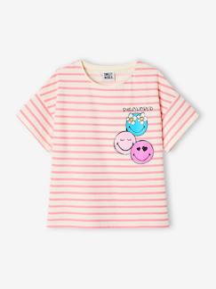 Meisje-T-shirt Smiley® World gestreept 