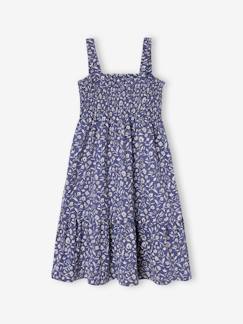 Meisje-Jurk-Meisjesjurk met gesmokte bretels en bloemenprint