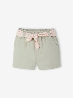 Bébé-Short-Short bébé fille paperbag avec ceinture imprimée