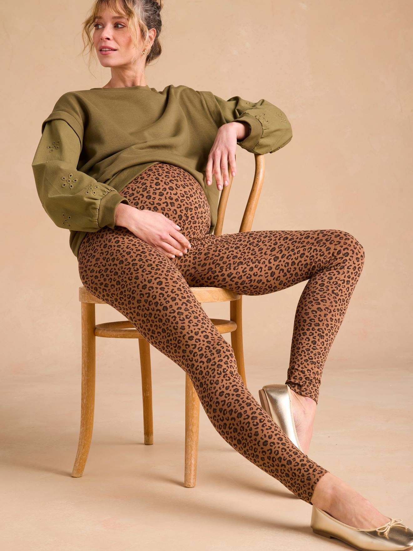 Envie De Fraise Zwangerschapslegging Met Luipaardprint Beige