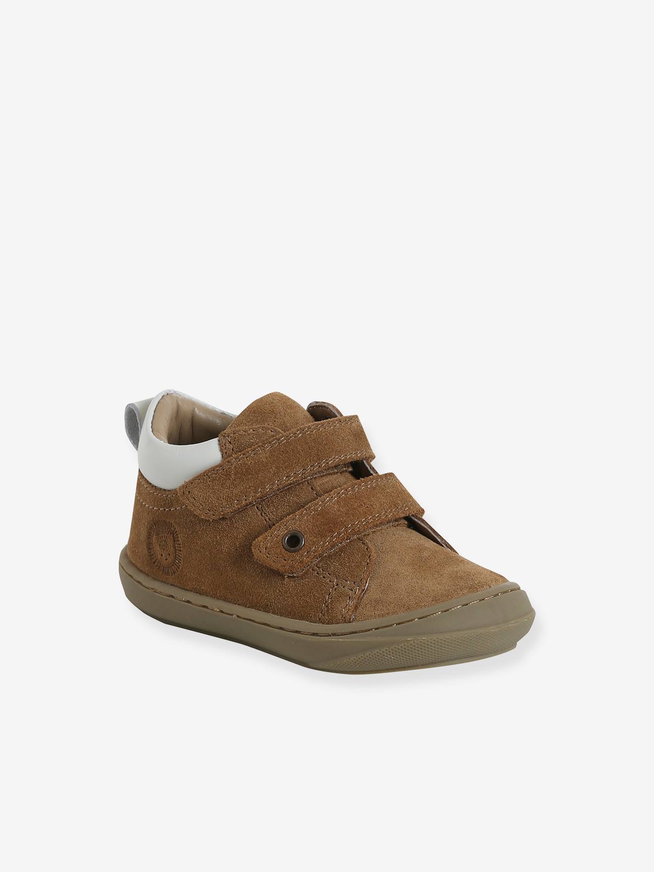 Vertbaudet Babyslofjes Van Zacht Leer Met Antislip Bruin