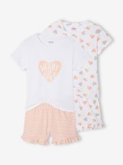 -Set van 2 pyjamabroeken met hartjes voor meisjes
