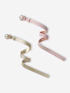 Meisje-Vertbaudet 2-pack meisjesriem met hartjes