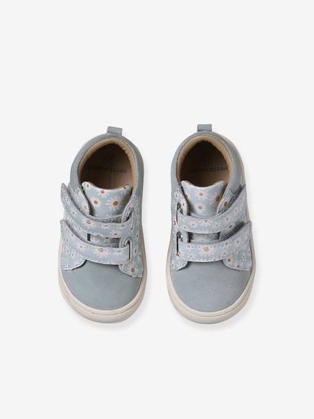 Zachte lederen baby-slofjes voor de eerste stapjes beige, bedrukt+blauw, bedrukt+brons+goud+goudgeel+groen, bedrukt+oudroze+roze (poederkleur)+roze, bedrukt+rozen+turquoiseblauw+veel roze+zachtpaars - vertbaudet enfant 