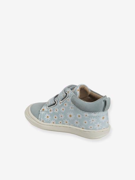Zachte lederen baby-slofjes voor de eerste stapjes beige, bedrukt+blauw, bedrukt+brons+goud+goudgeel+groen, bedrukt+oudroze+roze (poederkleur)+roze, bedrukt+rozen+turquoiseblauw+veel roze+zachtpaars - vertbaudet enfant 