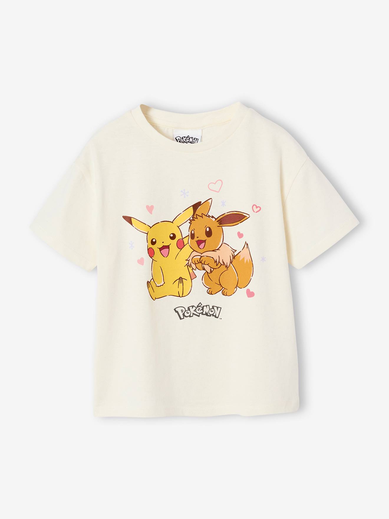 Pokémon Meisjesshirt Pikachu En Evoli Pokemon® Ecru