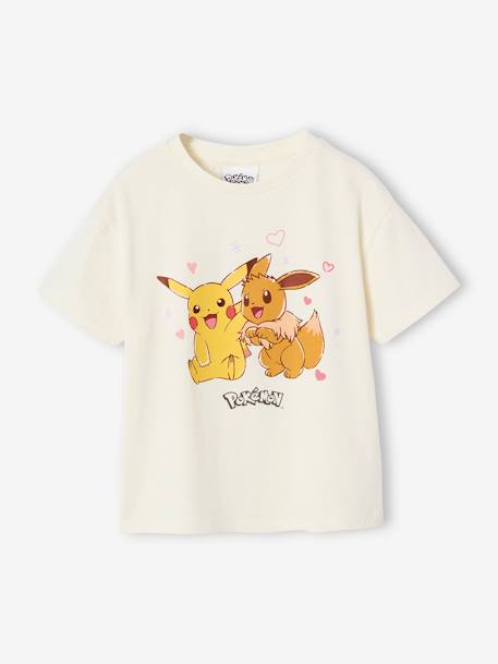 Fille-T-shirt, sous-pull-T-Shirt Pokémon Pikachu et Evoli fille