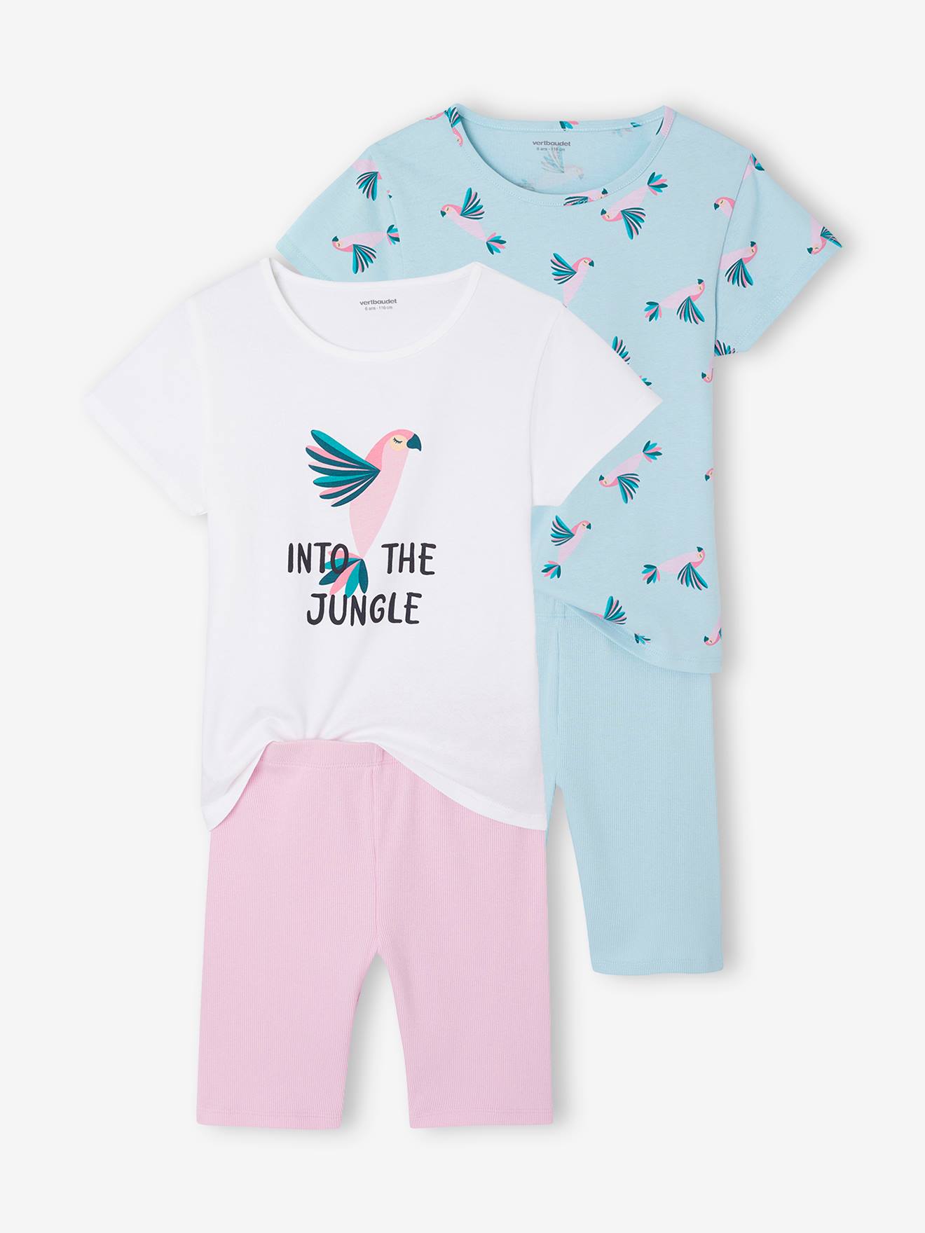 Vertbaudet Set Van 2 Pyjama's Voor Meisjes Turquoiseblauw
