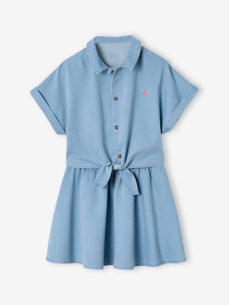 Fille-Ensemble blouse à nouette et jupe fille